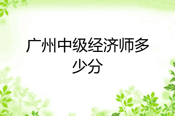 广州中级经济师多少分