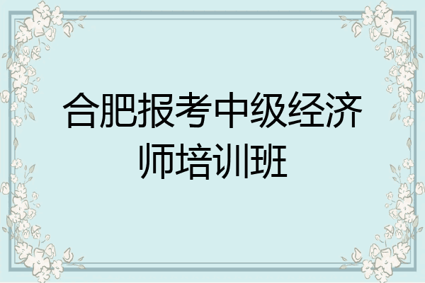 合肥报考中级经济师培训班