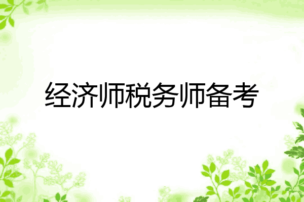 经济师税务师备考