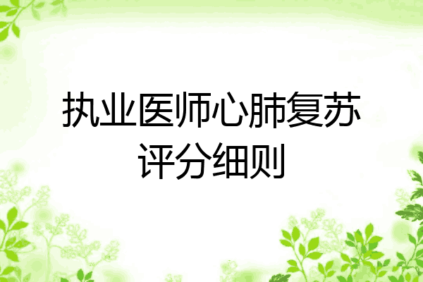 执业医师心肺复苏评分细则