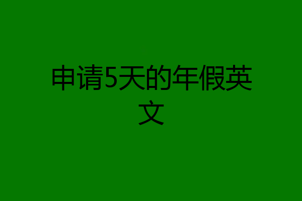 申请5天的年假英文