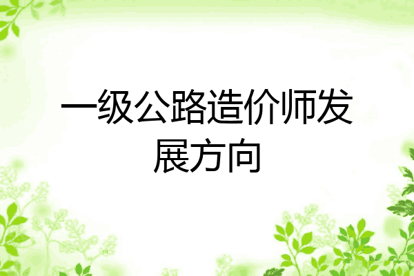 一级公路造价师发展方向