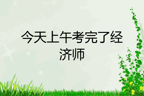 今天上午考完了经济师