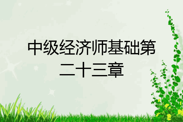 中级经济师基础第二十三章