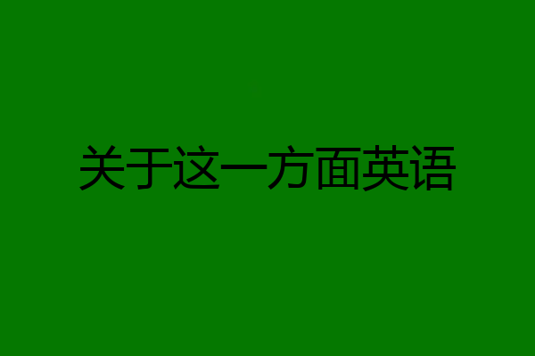 关于这一方面英语
