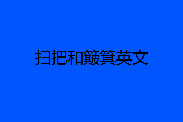 扫把和簸箕英文