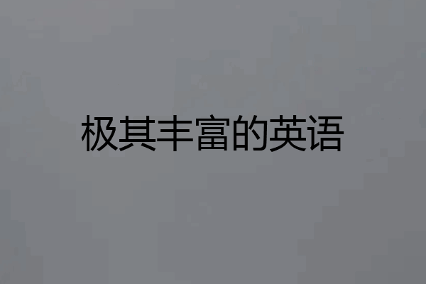极其丰富的英语