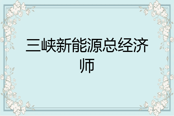 三峡新能源总经济师