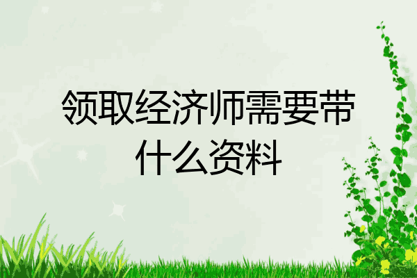 领取经济师需要带什么资料