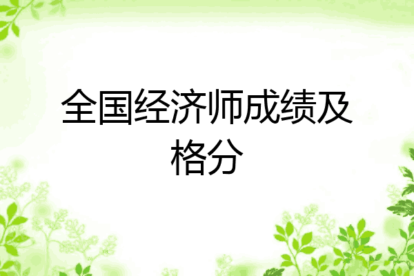 全国经济师成绩及格分