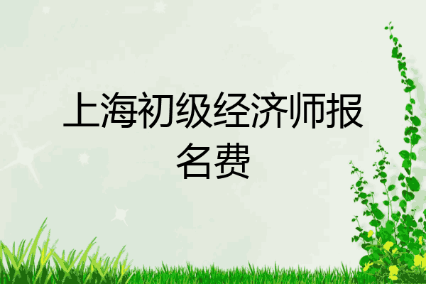 上海初级经济师报名费