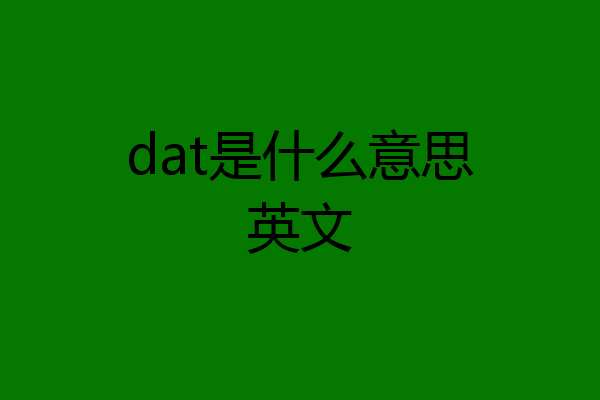 dat是什么意思英文