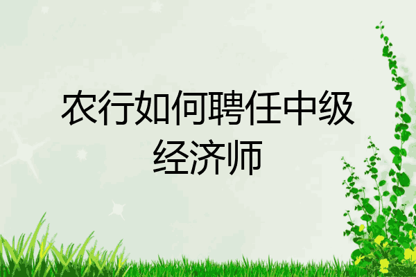 农行如何聘任中级经济师