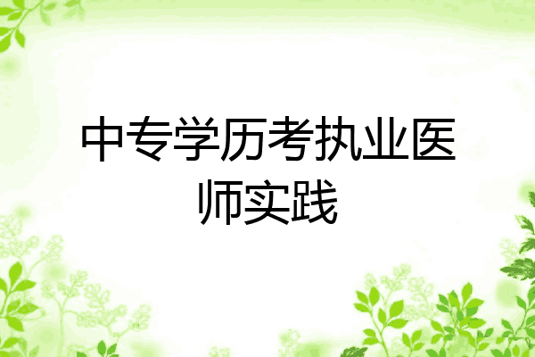中专学历考执业医师实践