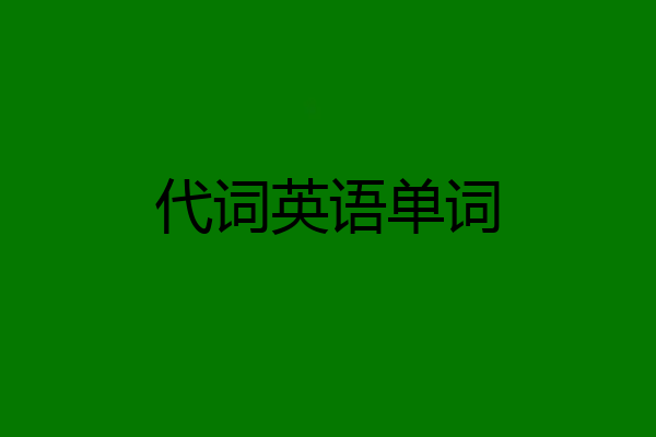 代词英语单词