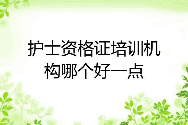 护士资格证培训机构哪个好一点