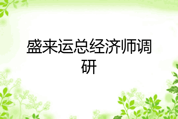 盛来运总经济师调研