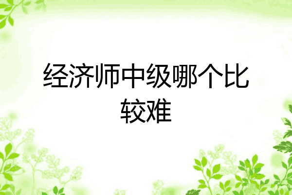 经济师中级哪个比较难