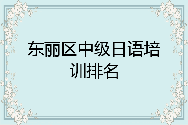 东丽区中级日语培训排名