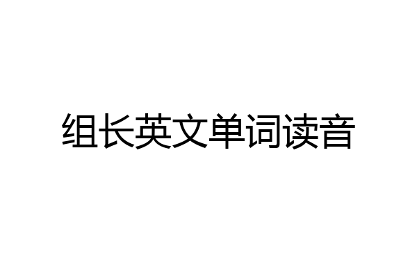 组长英文单词读音