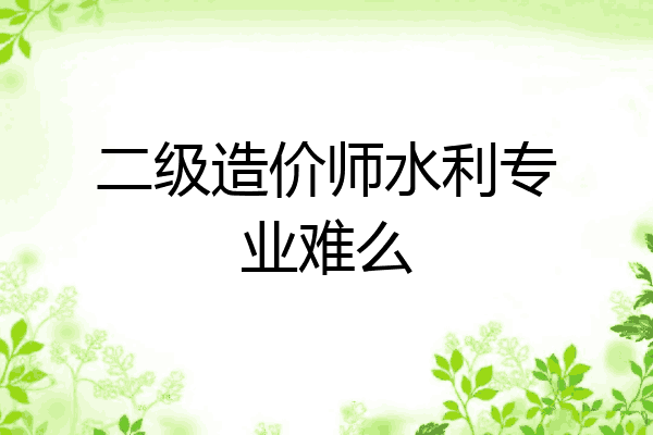 二级造价师水利专业难么