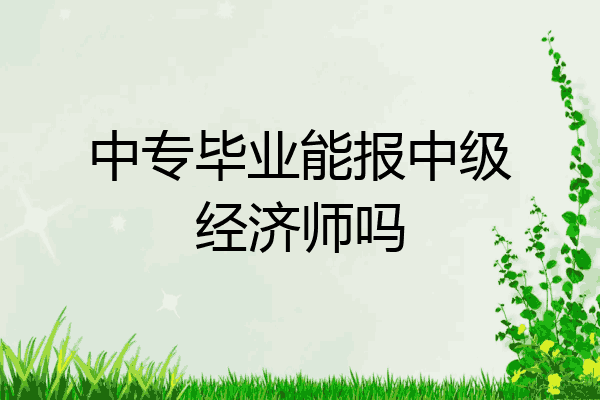 中专毕业能报中级经济师吗