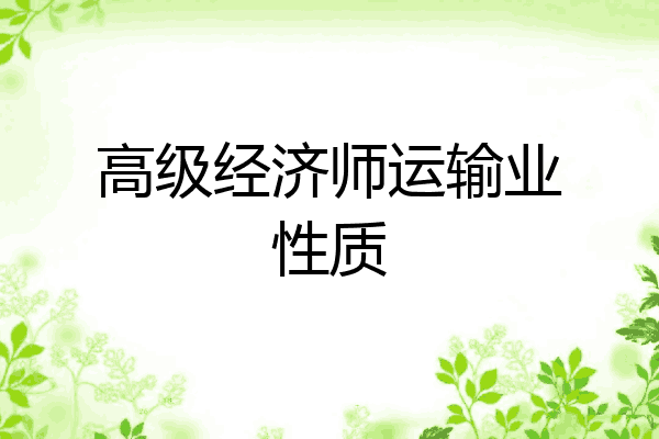 高级经济师运输业性质