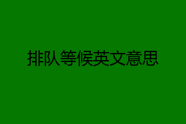 排队等候英文意思