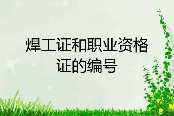 焊工证和职业资格证的编号