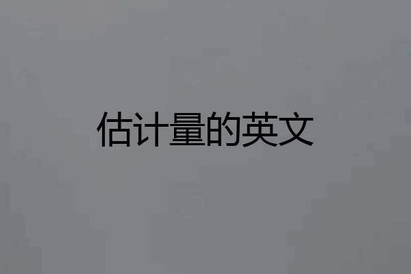 估计量的英文