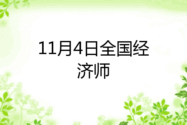 11月4日全国经济师