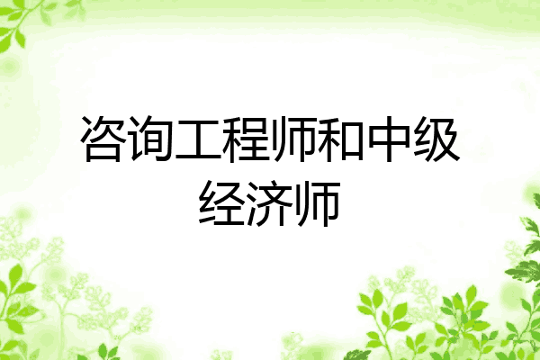 咨询工程师和中级经济师