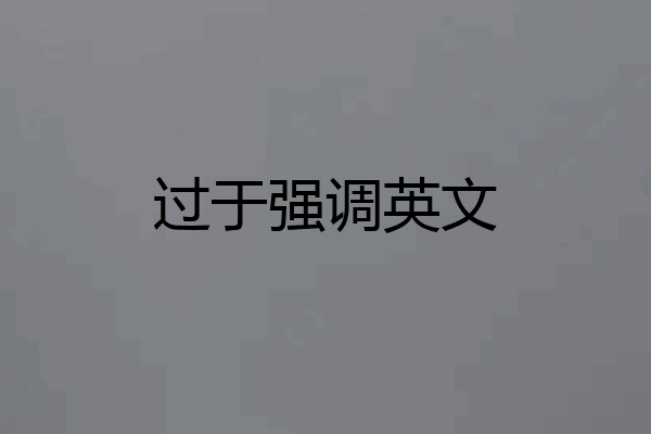 过于强调英文