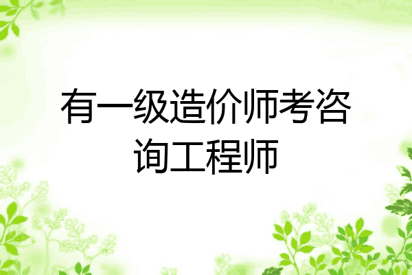 有一级造价师考咨询工程师