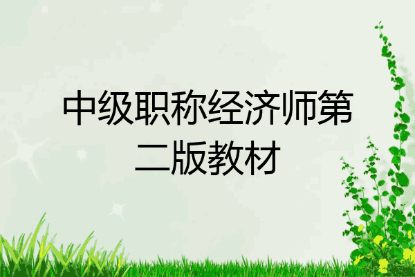 中级职称经济师第二版教材