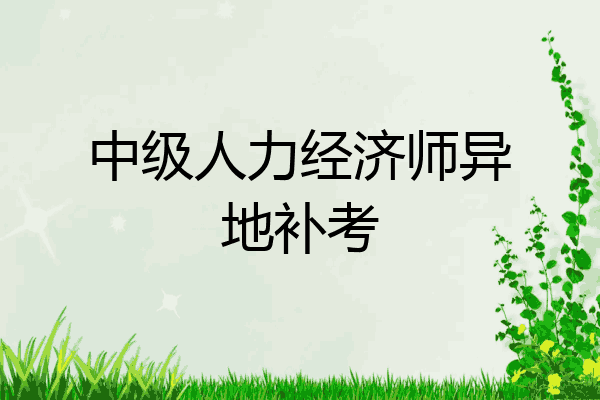 中级人力经济师异地补考