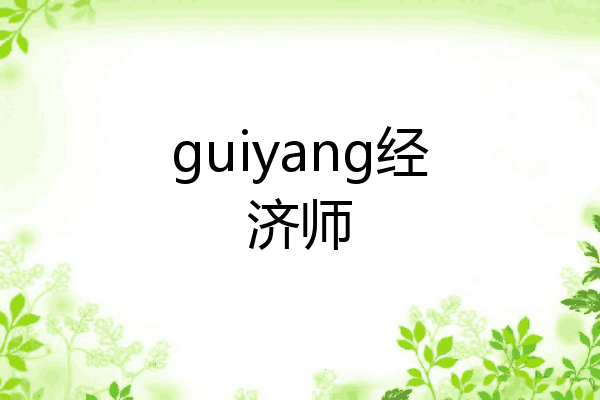 guiyang经济师