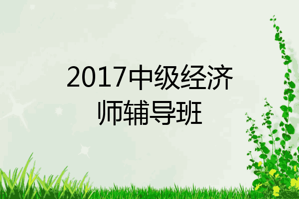 2017中级经济师辅导班