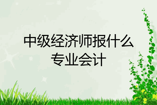 中级经济师报什么专业会计