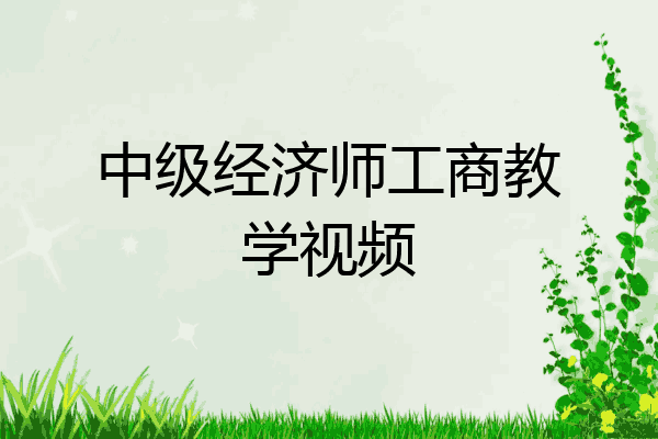 中级经济师工商教学视频