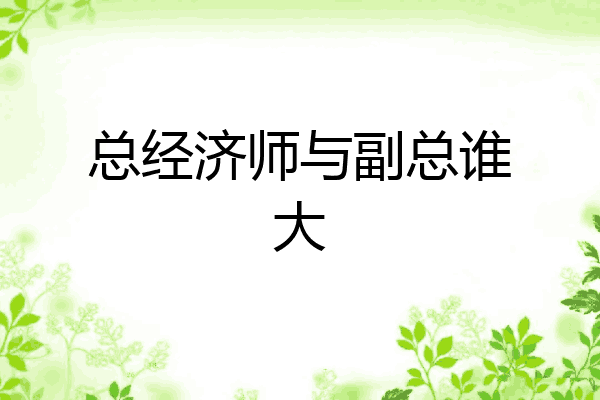 总经济师与副总谁大