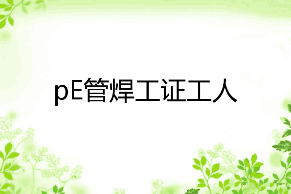 pE管焊工证工人