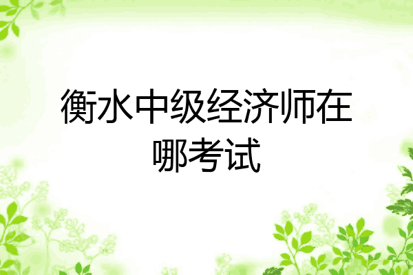 衡水中级经济师在哪考试