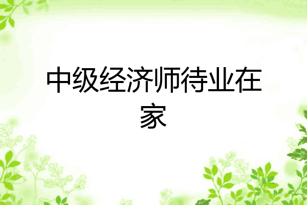 中级经济师待业在家