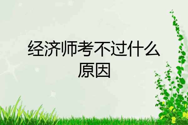 经济师考不过什么原因
