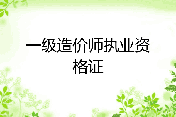 一级造价师执业资格证