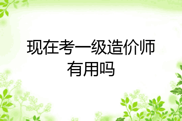 现在考一级造价师有用吗
