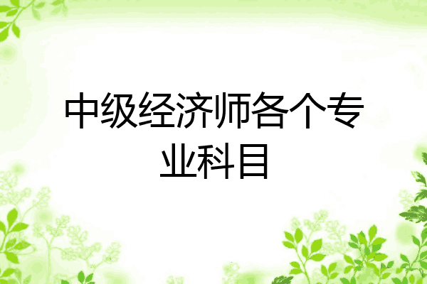 中级经济师各个专业科目