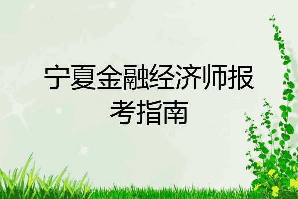 宁夏金融经济师报考指南