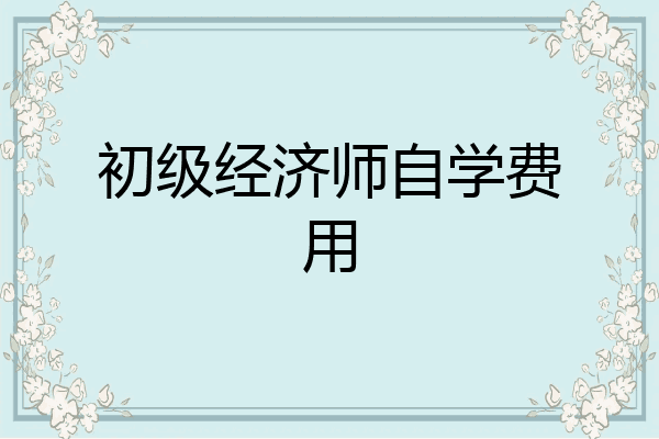 初级经济师自学费用